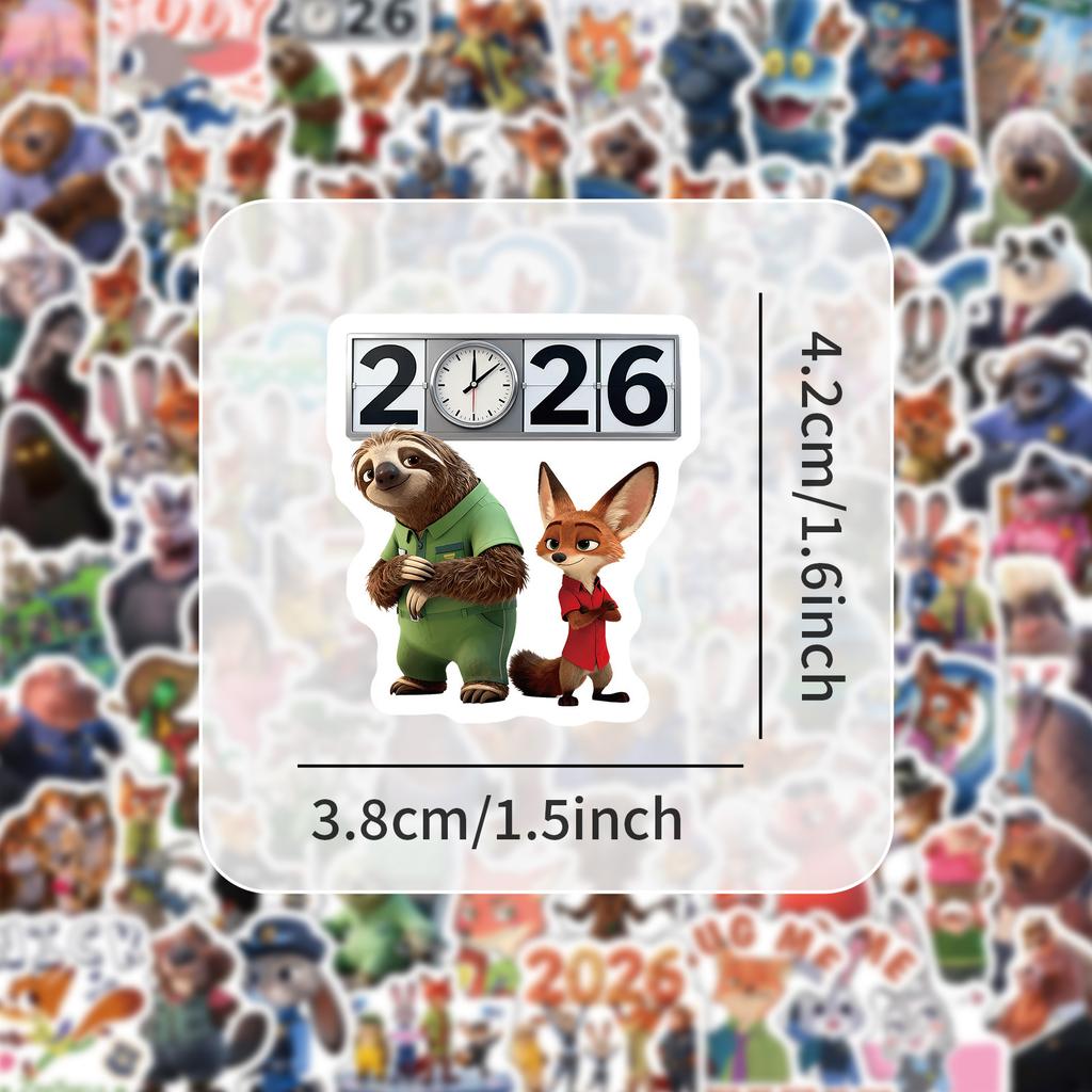 103 шт. Наклейки Disney's Zootopia 2 Украшение DIY Телефон Ноутбук Чемодан Лаптоп Холодильник Граффити Мультяшная наклейка