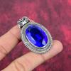 Blue Sapphire Pendant, Handmade Gemstone Pendant, 925 Solid Sterling Silver Pendant Antique Jewelry, For Engagement Gift