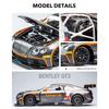 1/24 Bentley Continental GT3 Свободный ход Высокий свет Спортивный гоночный автомобиль Модель Игрушка Литой металл Сплав Миниатюрная реплика