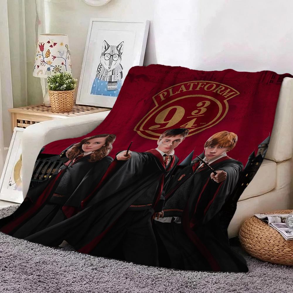 Harry Potter Magical World Printed Flannel Blanket Soft Warm Fleece Blanket For Living Room Office Nap Home Decor Great Holiday Gift