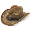 Рекомендуемая соломенная ковбойская шляпа в этническом стиле, пляжная шляпа с козырьком для летнего отпуска, панама с гофрированными большими карнизами
