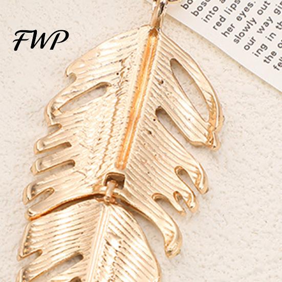 Rhinestones Inlay Keychain Pendant Inlaid Feather Shape Key Chain with Anti-Oxidation Lobster Clasp Backpack Bag Accessory Alloy