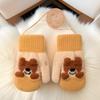 Cartoon Knit Bag with Velvet-Lined Winter Gloves for Kids