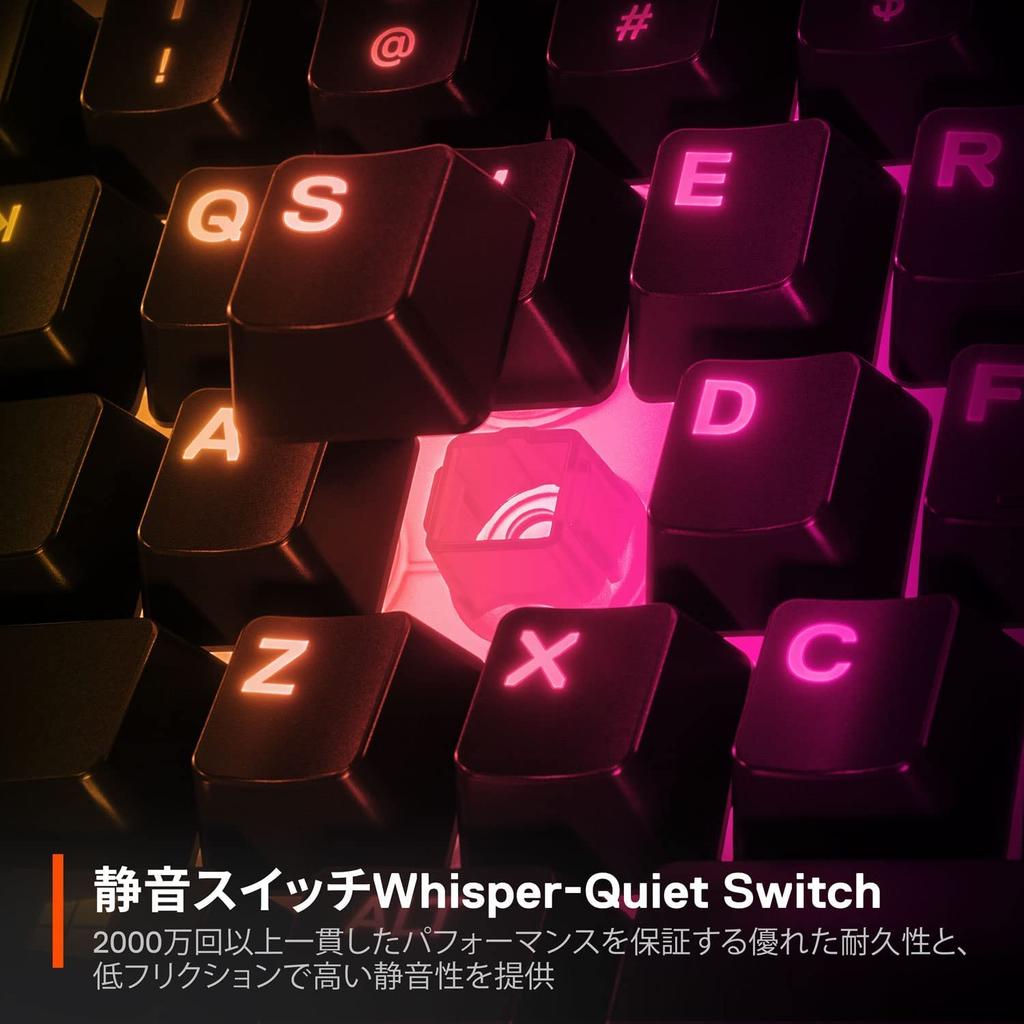 Проводная игровая клавиатура SteelSeries Apex 3 TKL Tenkeyless, раскладка US English, тихие переключатели, водозащита IP32, одновременное нажатие 24 клавиш, черная