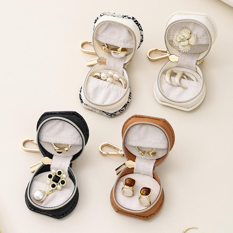 Jewelry Storage Box Portable Mini Jewelry Storage Box Good Quality Earring Ring Organizer Waterproof PU Leather Bag For Travel