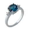 Серебряное кольцо с топазом Лондон Блю 1.642ct (2024644)