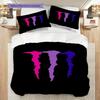 Monster Energy Power Sip Three-piece set(1 * duvet cover + 2 * pillowcase, without core) Duvet cover and pillowcase Christmas birthday gift