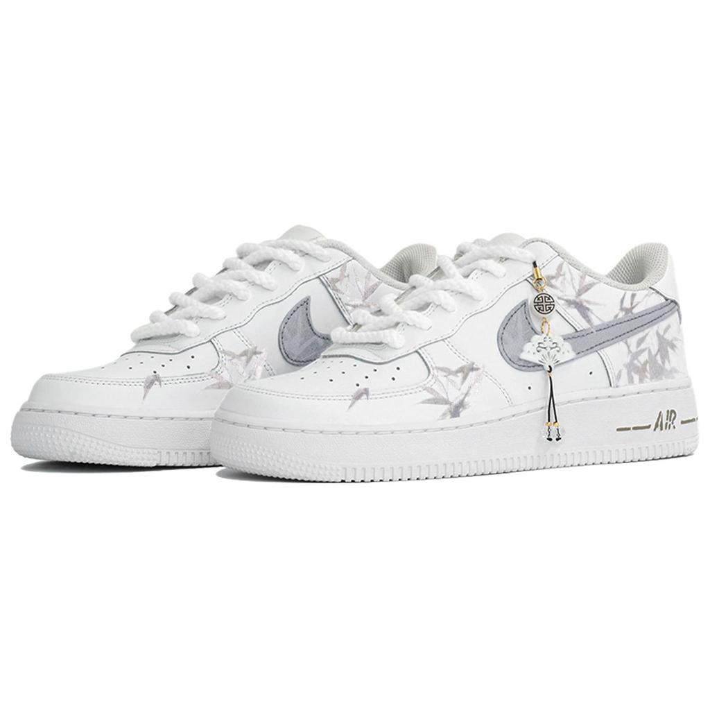 Nike Кроссовки Air Force 1 Устойчивость к ударам Низкие Скейтбордические Унисекс Белый Серый CW2288-111(Team113-S-BOX)