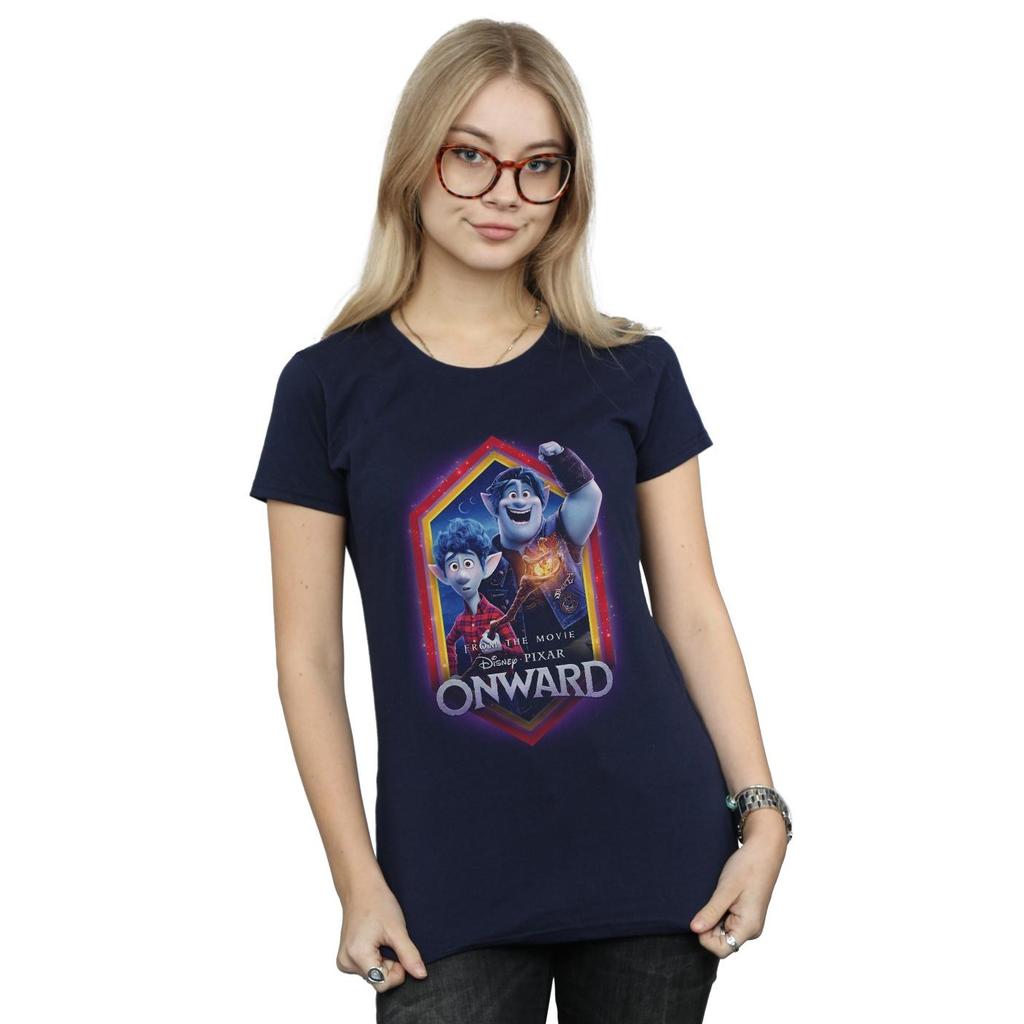 Disney Womens/Ladies Onward Brothers Crest Cotton T-Shirt