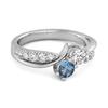 Кольцо с двумя камнями London Blue Topaz, паве - стерлинговое серебро 925 пробы
