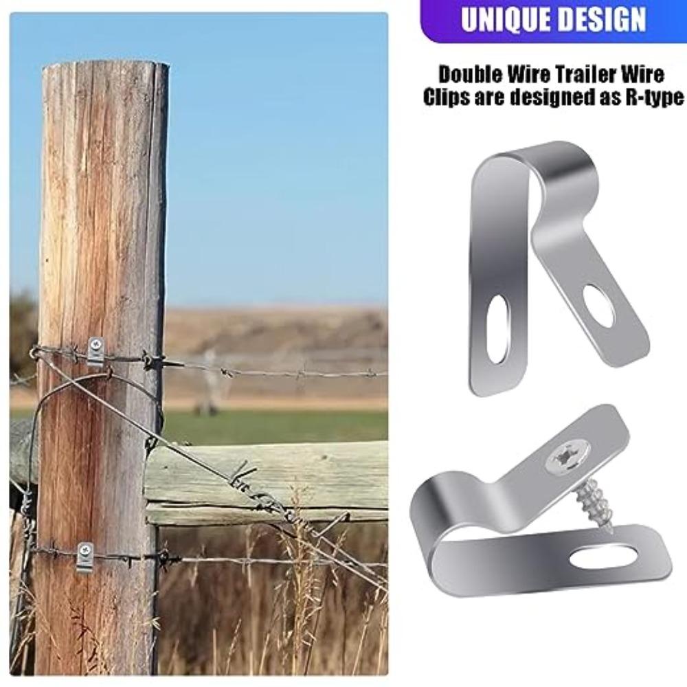 100 шт. R-образные проволочные зажимы из нержавеющей стали, зажимы для проволочной полки, зажимы для проводов прицепа, проволока
