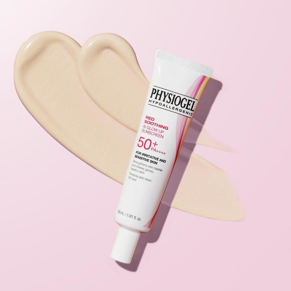 Physiogel Red Soothing AI Glow-Up Sunscreen SPF50+ PA++++, 30ml, 1 Unit