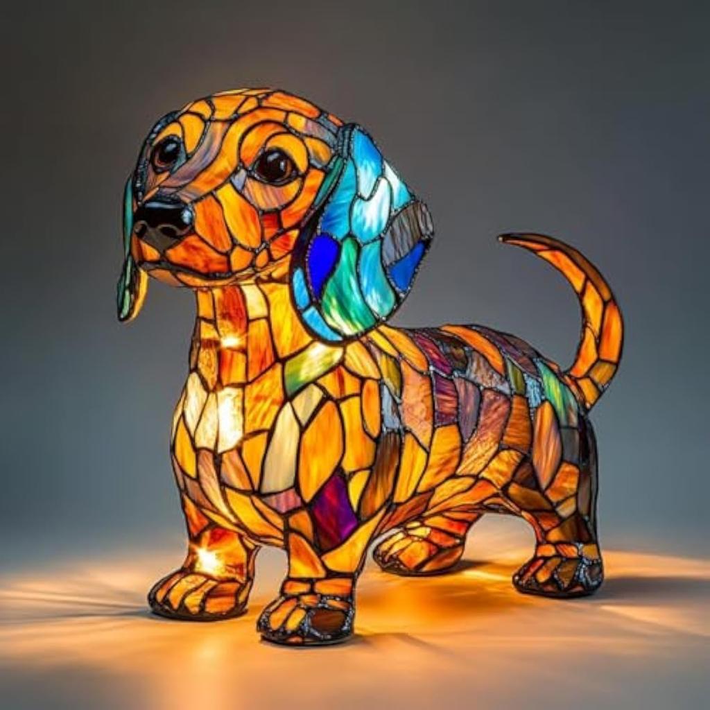 Лампа в виде корги и лампа в виде мопса:Подарки для любителей мопсов - DogSeries Art Night Light - Настольный ночник с изображением французского бульдога из окрашенной смолы - Собака из окрашенного стекла