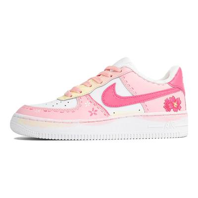 Air Force 1 Kaleidoscope, Танец Сакуры, Сумка для покупок износостойкие Низкие кеды для скейтборда Женские DH2920-111(Team1023-S-BOX)