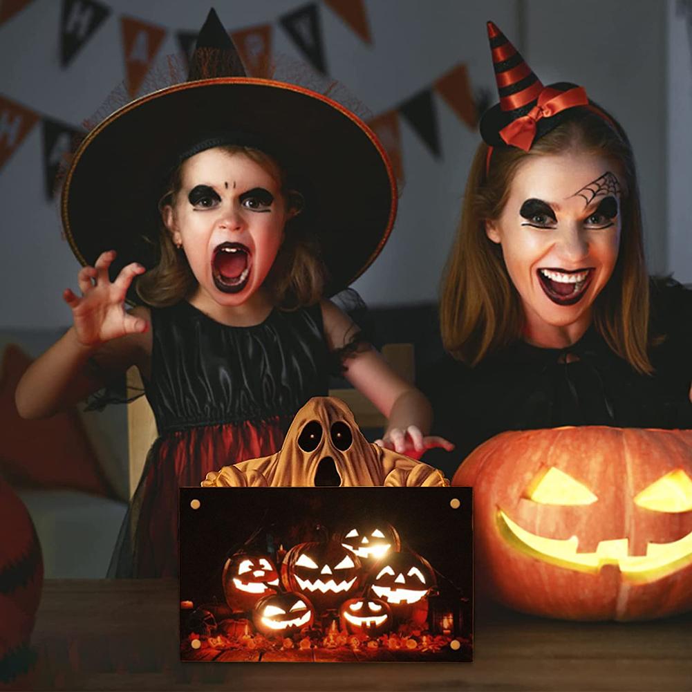Halloween Wooden Hanging Signs Pendant Led Night Light For Home Office School Party Haunted House
