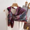 90*90cm Women Square Silk Scarf Lady Foulard Neck Hair Scarves Design Printed Kerchief Fashion Girl Hair Ribbon Headband Bandana