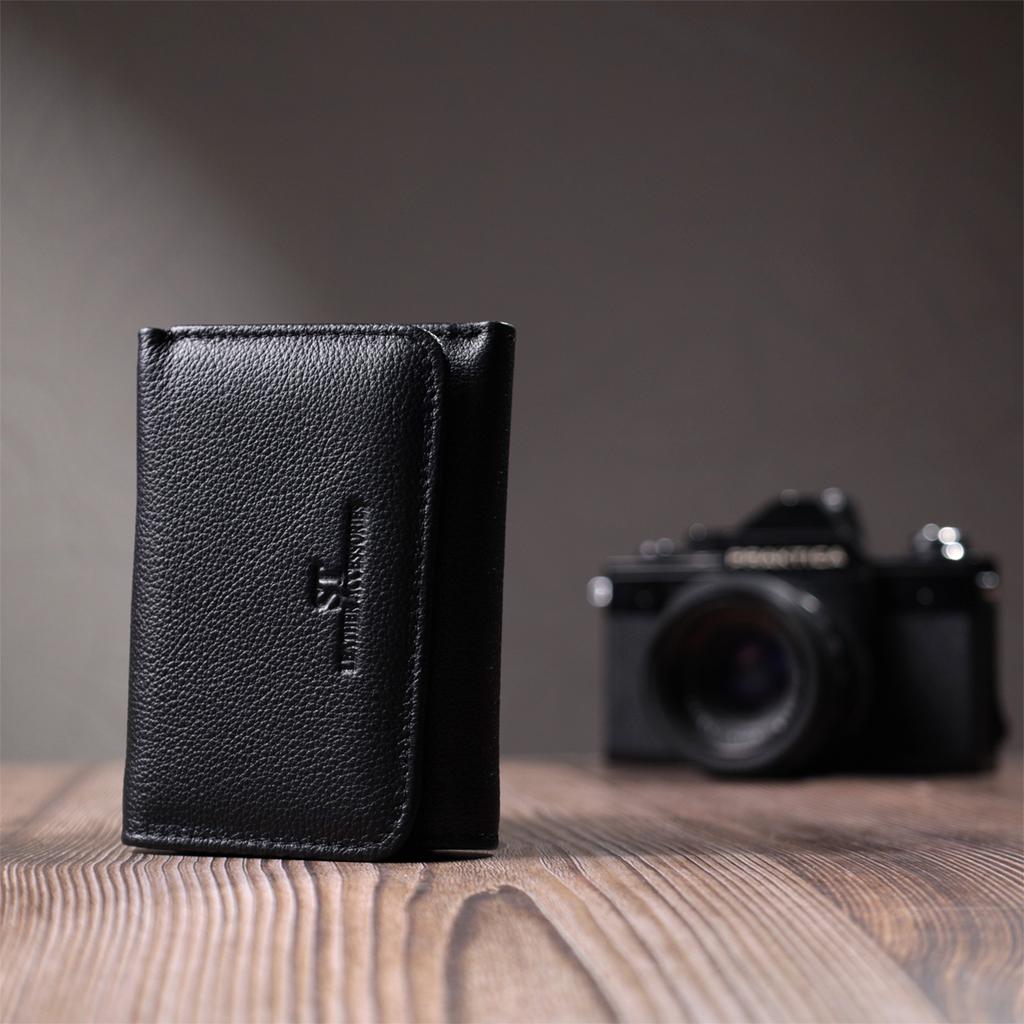Beautiful Women's Wallet with Coin Holder Made of Genuine Leather ST Leather 22728 Black