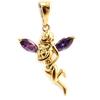 [L5146] - Gold Plated 'Tinker Bell' Golden Amethyst Pendant - 20x15 Mm