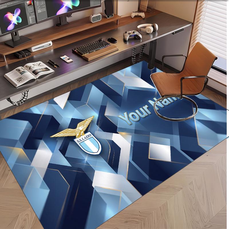 Personalized Crystal Velvet Carpet Lazio FC Pattern Non Slip Floor Rug