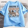 Country Halloween Funny Western Tshirt Graphic Tees Unisex Women Cotton Short Sleeve Tshirt Vintage Farm Animals T Shirt