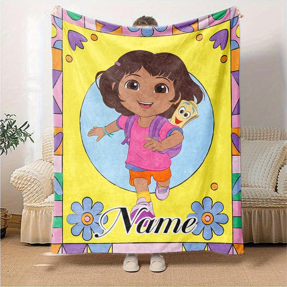 Dora Explorer Adventure Map Boots Customized Your Name Blanket Lightweight And Comfortable Warm Blanket Suitable For Bed Home Chair Office Sofa