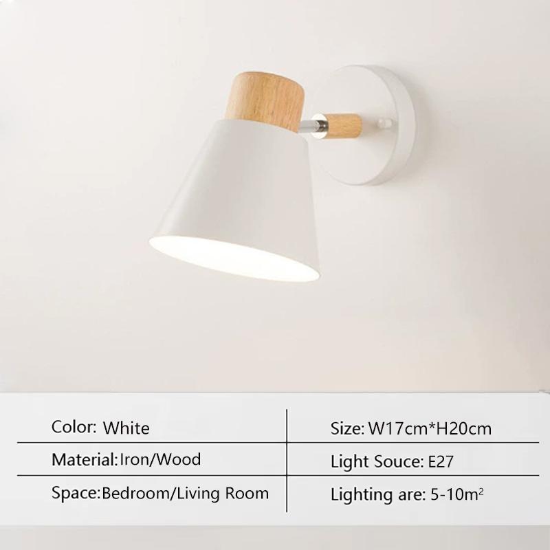 Скандинавский светодиодный настенный светильник Минималистичный железный с выключателем E27 Настенная лампа Для спальни Прикроватный кабинет Офис Внутреннее освещение Светильники