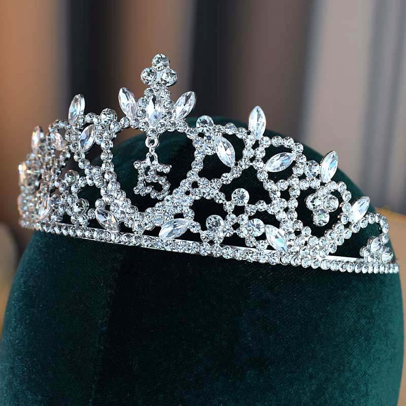 Европейские и американские модные повязки на голову Короны со стразами Короны принцессы на день рождения Головные уборы для вечеринки совершеннолетия Высокий уровень внешности