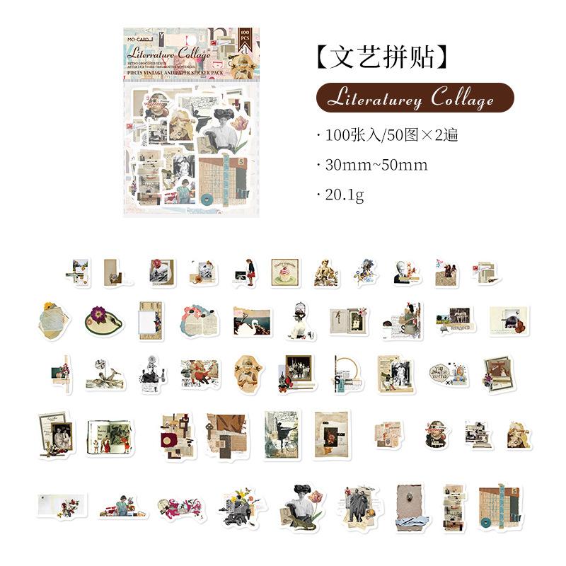 100-Sheet Retro Sticker Collection, Mixed Classic Motifs, Perfect for Laptop & Phone Case Decoration