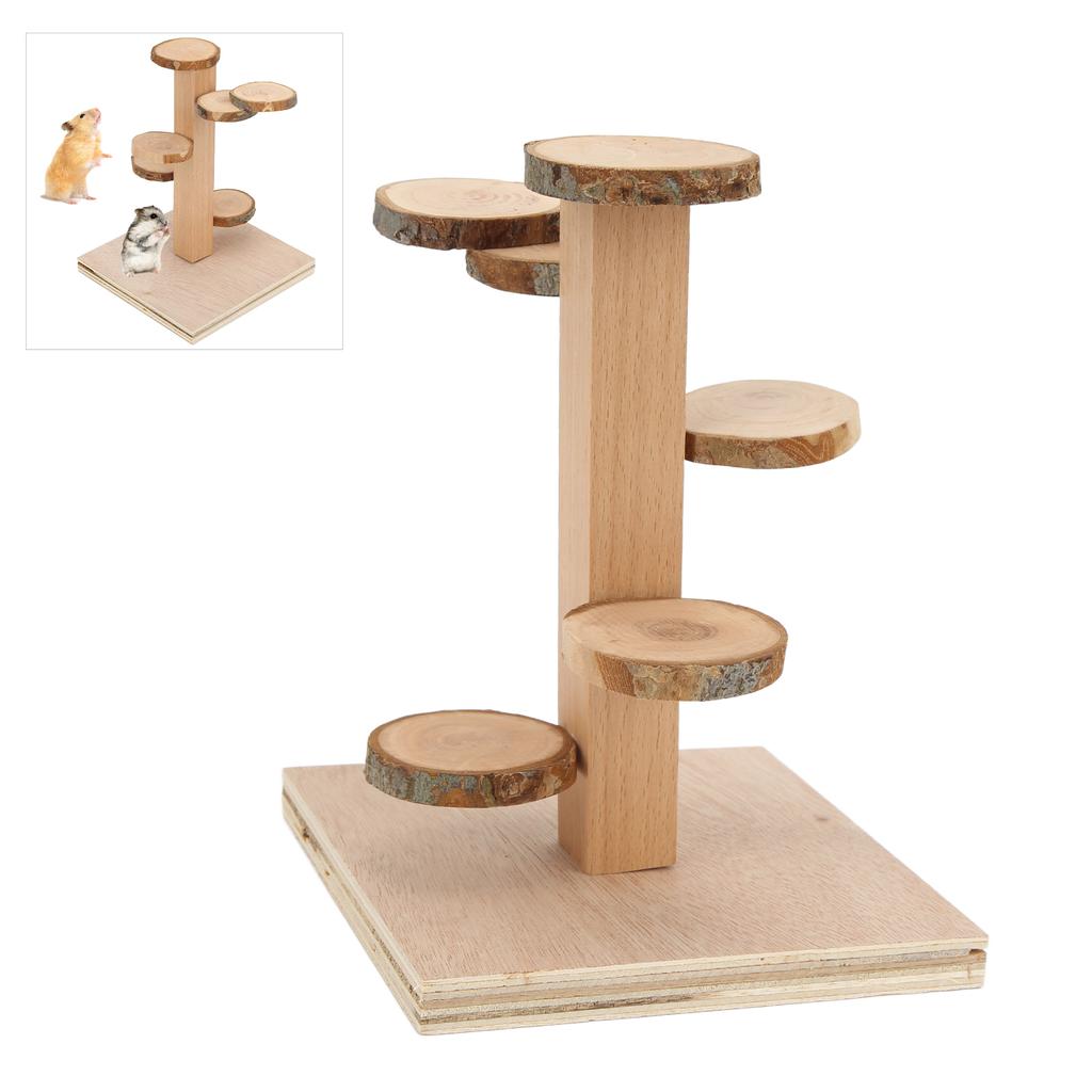 Hamster Climbing Platform Wooden Hamster Cage Playground for Small Pets to Chew Play
