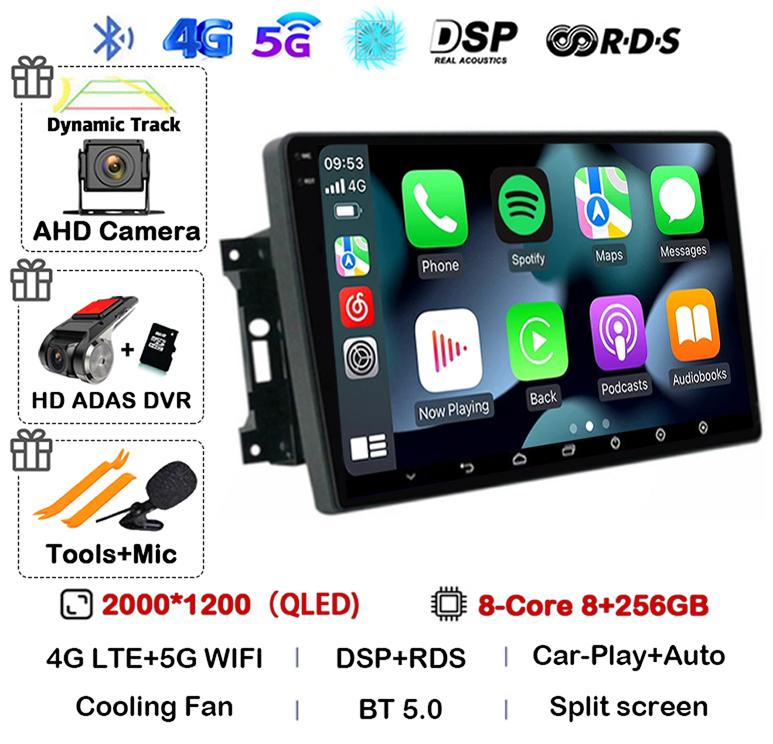 Android 14 Автомобильное радио для Jeep Compass Grand Cherokee Wrangler Chrysler Sebring Town Country Dodge Charger Мультимедиа Стерео 2din