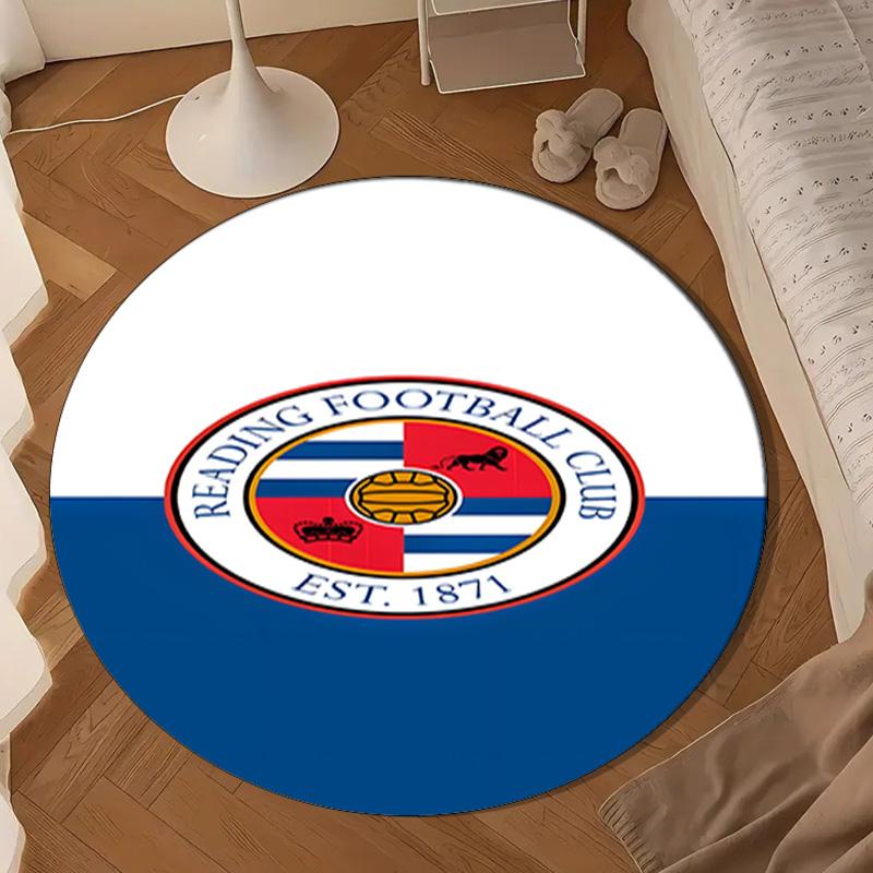 1PC Football Reading Crest Round Rug for Livingroom,Bedroom, Palyroom, Chair Rug, Area rug, Circle Carpet, Large Size Fan Christmas gift