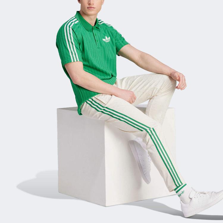 Adidas Оригинальные рубашки поло Adicolor 70s Retro Series с тройными полосками и цветными блоками, мужские топы, зеленый IP6976