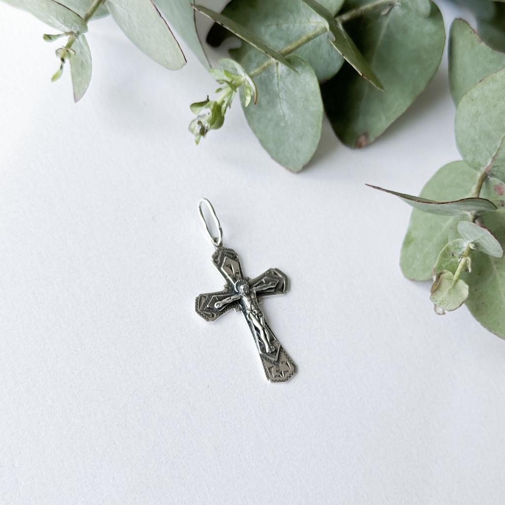 Серебряный крестик без камней (2156819)