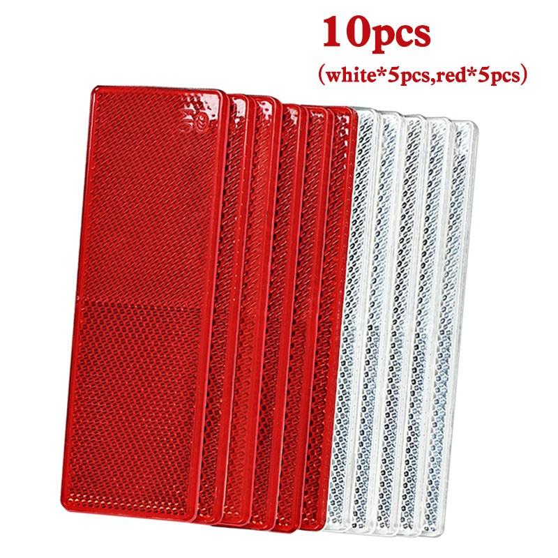 Клей для грузовика, мотоцикла, прямоугольный пластиковый отражатель, светоотражающая предупреждающая табличка, наклейки, знак безопасности, красные/белые наклейки