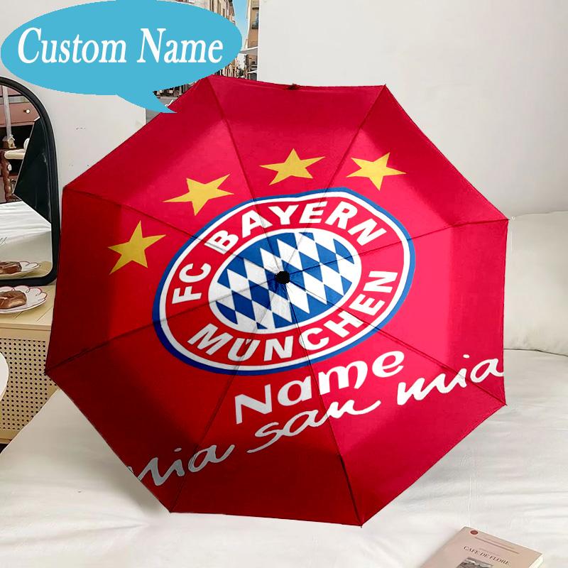 Custom Name Umbrella Bayern Munich Crest Umbrella 8-Frame for Travel, Camping, Casual Lightweight Portable, Essential for Family Gifts