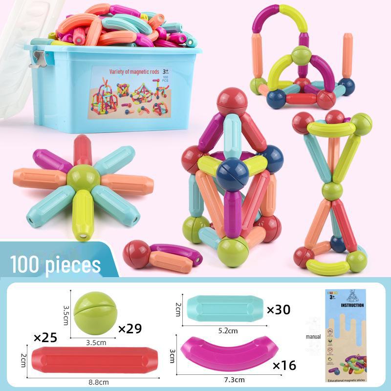 Colorful Magnetic Stick Building Blocks for Kids: Creative Educational DIY Toy Set