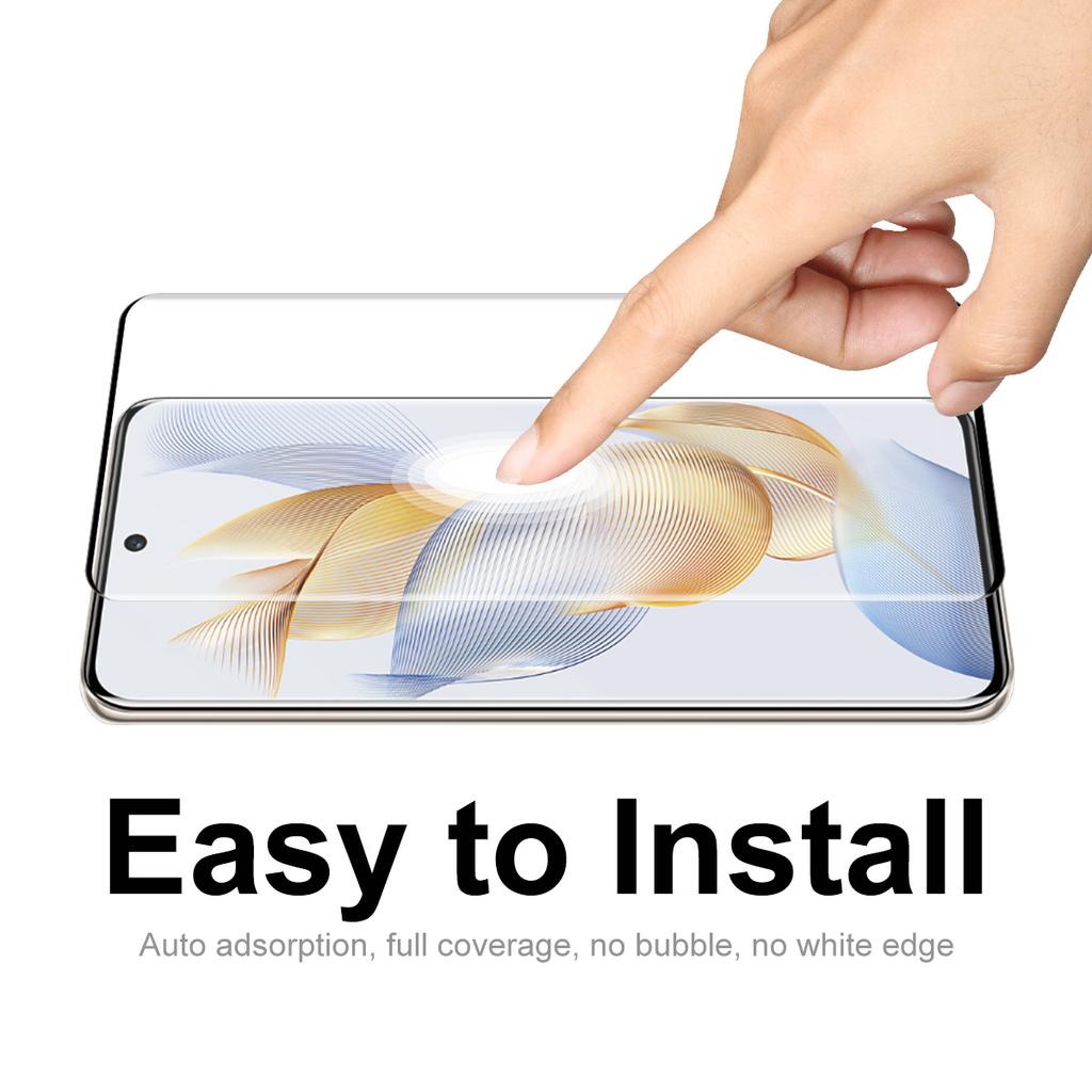 ENKAY HAT PRINCE 2PCS Full Screen Protector for Honor 90,Side Glue 3D Curved Tempered Glass Film