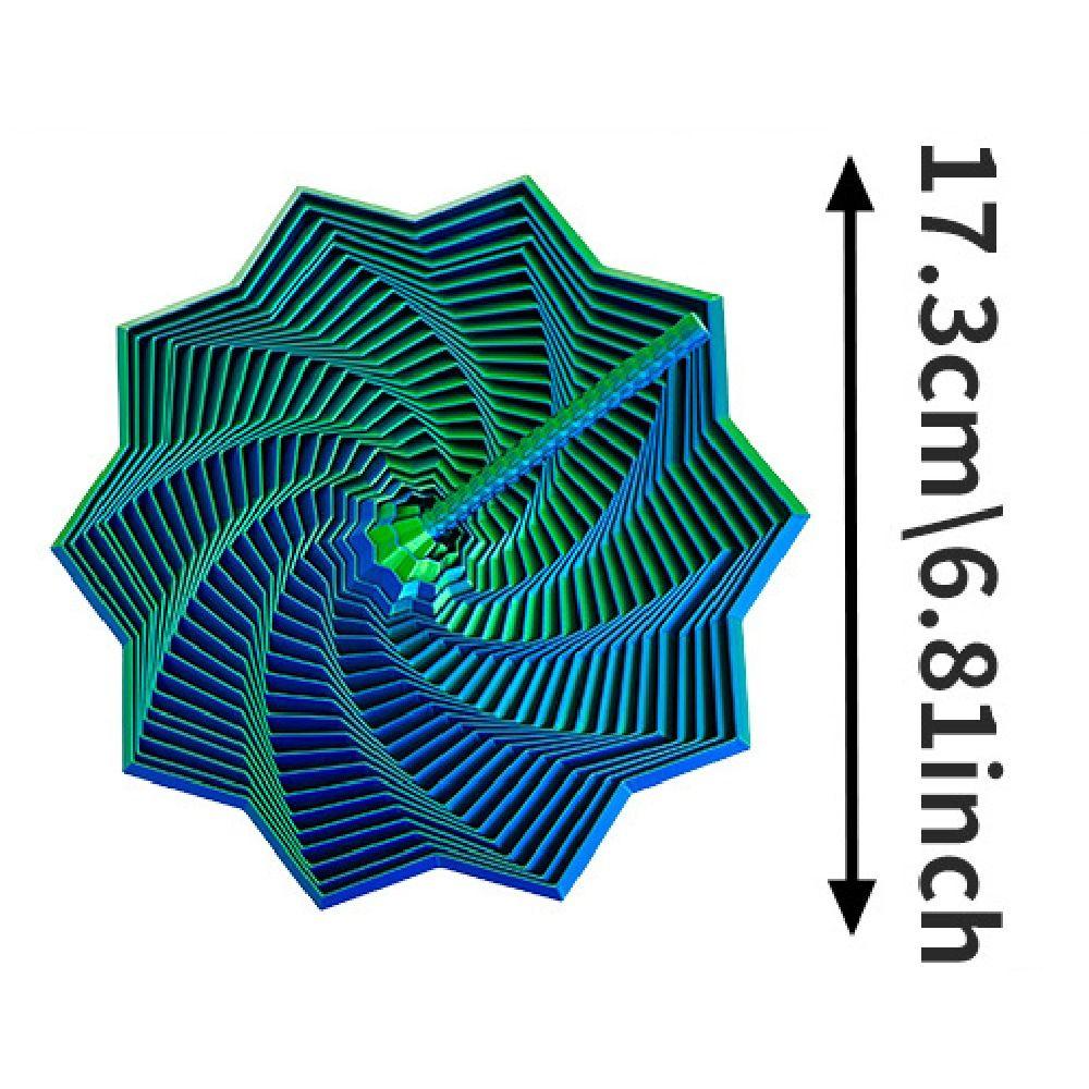 3D Printing Fractal Fidget Star Model Visual Illusion Whirling Spiral Ornaments Party Games