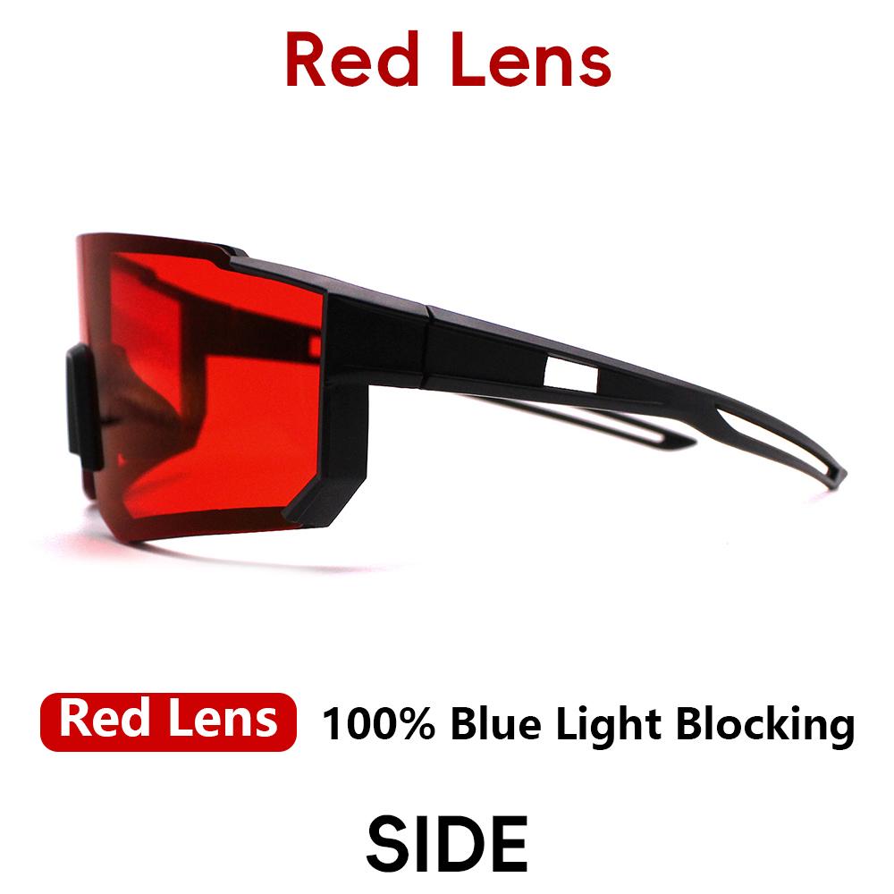 Red Lens 100% Blue Light Blocking Glasses Black Large Frame Anti Eyestrain for Gaming Computer Sleep Eye Protection 5