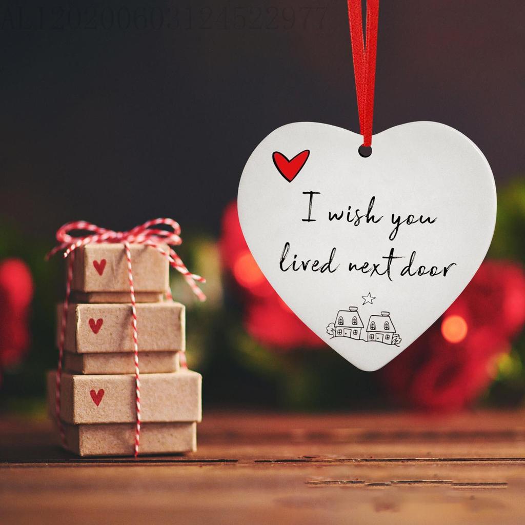 Подвесное украшение в форме сердца Акриловое Я Ты Жил По Соседству Украшения для рождественской елки на День святого Валентина Годовщину Новый