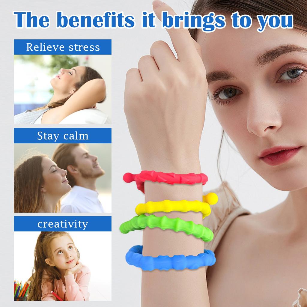 Новинка Гаджет Текстурированные Сенсорные Браслеты Красочные Фиджеты Для Снятия Стресса у Студентов Креативная Сенсорная Активность