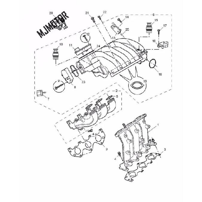 Inlet manifold gasket / Intake O Ring / Seal part For Chinese SAIC MG ROEWE 750 2.5L V6 Engine Auto car motor part LKJ100992