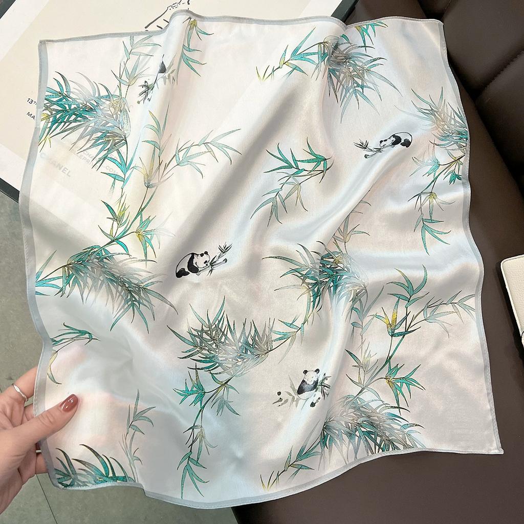 New 100% Natural Real Silk Scarf Women Bandana Square Scarves Wrap Kerchief Mulberry Fashion Luxury High Quality Hijab For Lady