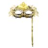 Fancy Party Masque Metal Masque with Handheld Stick Half Face Venetian Masque with Rhinestones for Women Men Prom Ball Mardi Gras Masquerade