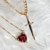 Valentine's Day Gift Couple Necklaces Trendy Matching Necklace Vintage Heart and Sword Necklace