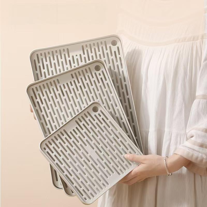 Сервировочная тарелка Стакан для воды Слив для воды Мытье Сушка Прямоугольная для Кухонных принадлежностей Поднос для чая Двухслойный Пластиковые Кухонные аксессуары