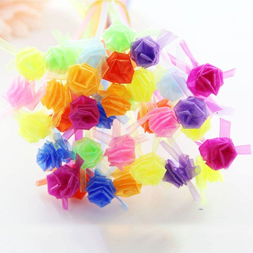 Birthday Gift Plastic Straw Lucky Stars Folded Star Origami Pentagram Star Strip Crafts Decoration