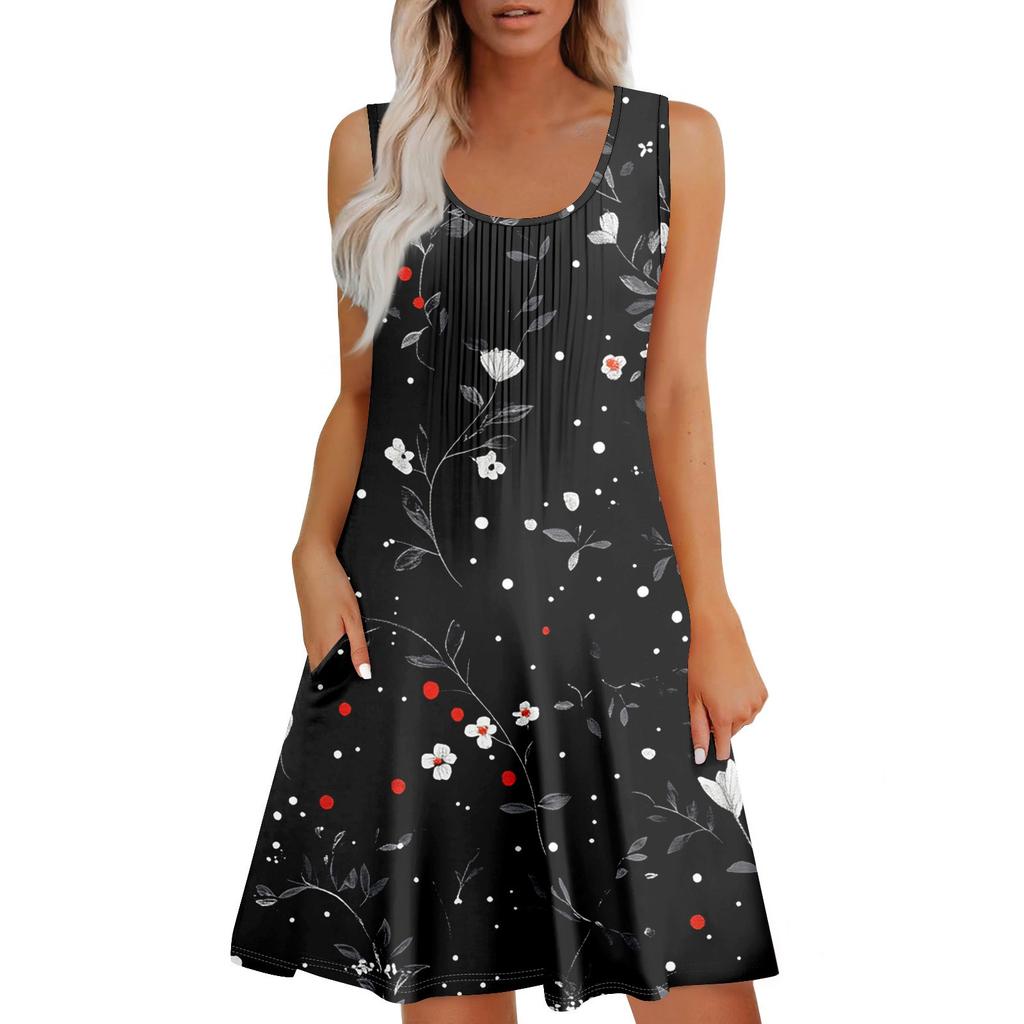 Женский повседневный сарафан с карманами, летнее пляжное платье в стиле бохо, праздничное платье для женщин, платья-майки