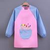 Kid's Waterproof Long-sleeved Reversible Painting Smock with Kindergarten Print - Protecting Clothes for Messy Activities.