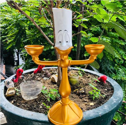 Anime Figure Beauty And The Beast Lumiere Night Light Candlestick Cogsworth Clock Desktop Decoratio Toys Durable Gift
